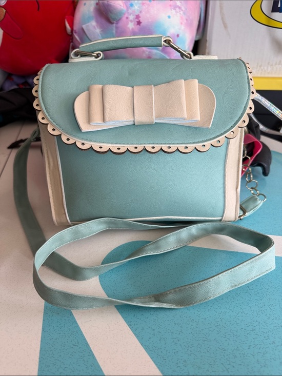None Handbags - Mint & Cream Bow-Accent Satchel Bag - Lolita Style